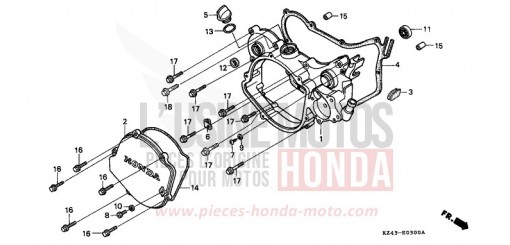 PANNEAU CARTER-MOTEUR D. CR125RS de 1995